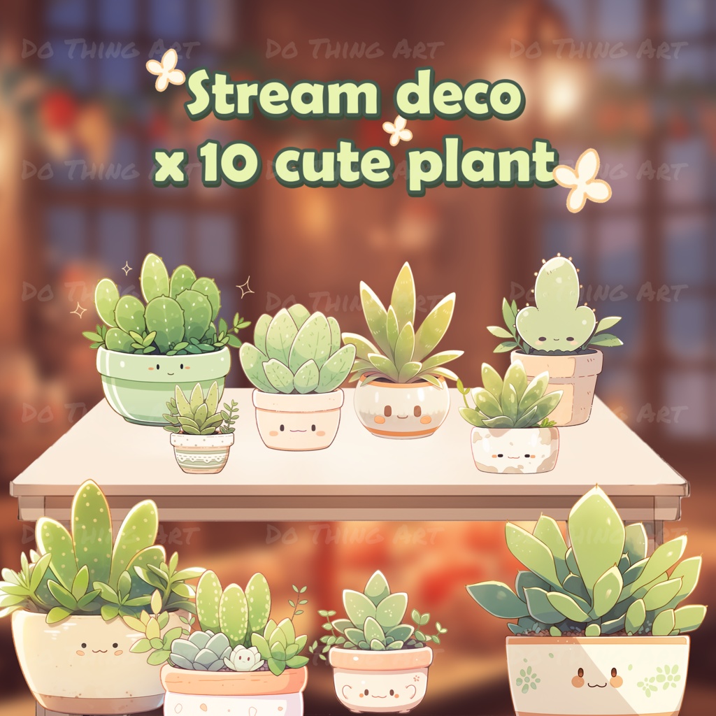 Vtuber Asset Cute Plant Decoration | Streamer Decoration | Cute Plant Theme | Streamer Gift | Streamer Room Decor | Cute Vtuber Decoration