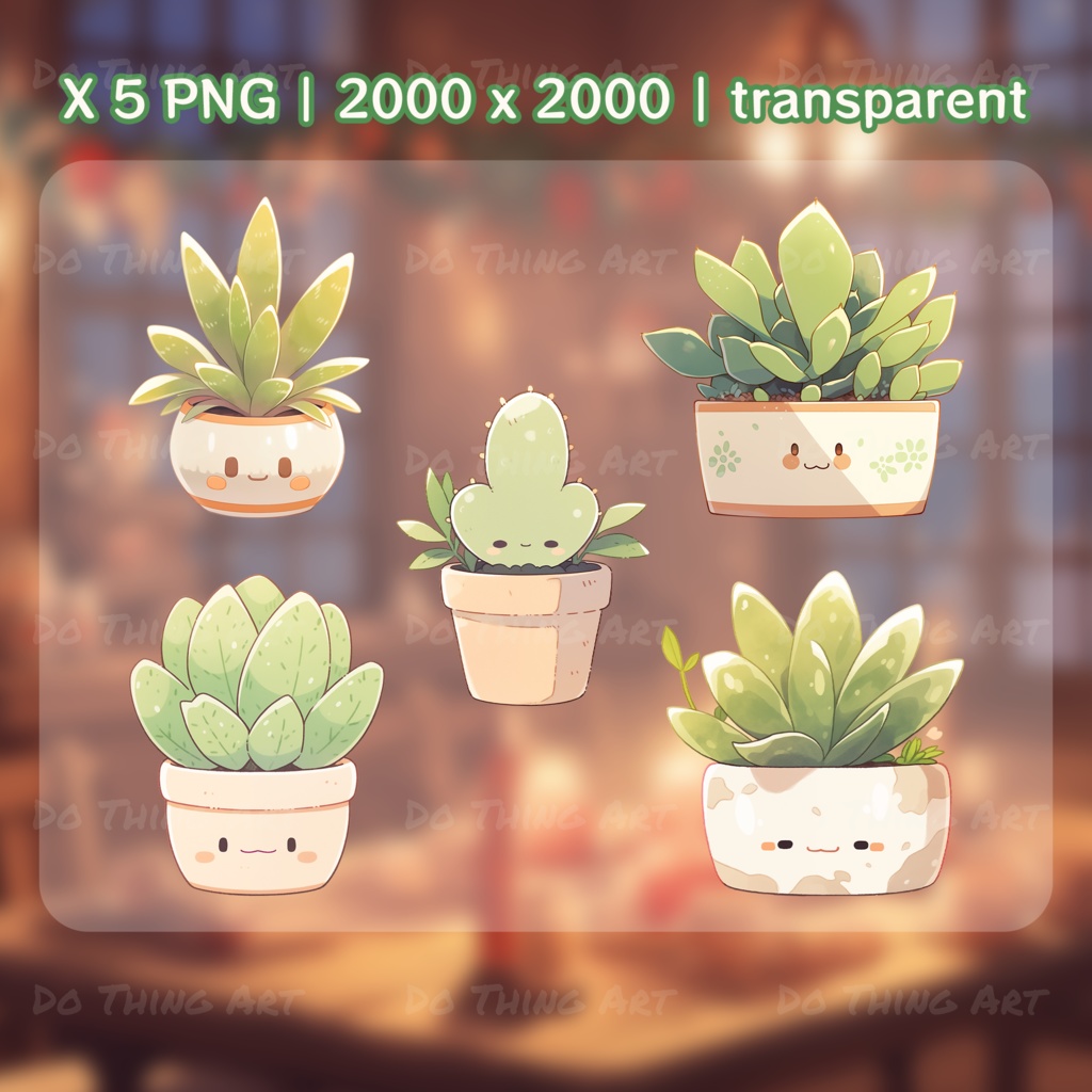 Vtuber Asset Cute Plant Decoration | Streamer Decoration | Cute Plant Theme | Streamer Gift | Streamer Room Decor | Cute Vtuber Decoration