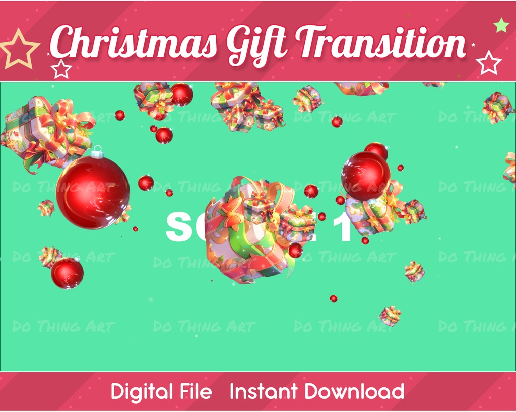 Christmas Gift Transition | Twitch OBS Scene | Kawaii Twitch Overlay | Twitch Transition | Christmas Edition with Xmas Gift