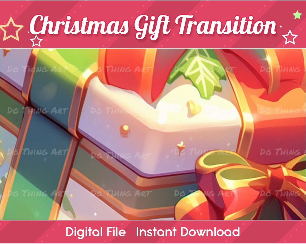 Christmas Gift Transition | Twitch OBS Scene | Kawaii Twitch Overlay | Twitch Transition | Christmas Edition with Xmas Gift