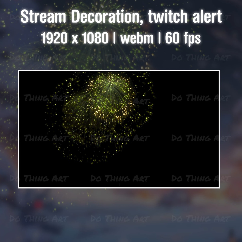 Vtuber | New Year's Eve Fireworks Overlay | Party Decoration | Streamer Decor | Festive Decor | Holiday Party Accent