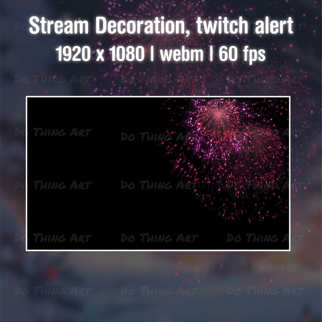 Vtuber | New Year's Eve Fireworks Overlay | Party Decoration | Streamer Decor | Festive Decor | Holiday Party Accent