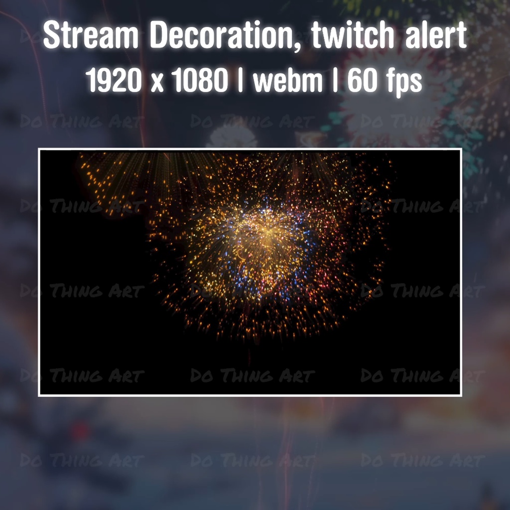 Vtuber | New Year's Eve Fireworks Overlay | Party Decoration | Streamer Decor | Festive Decor | Holiday Party Accent