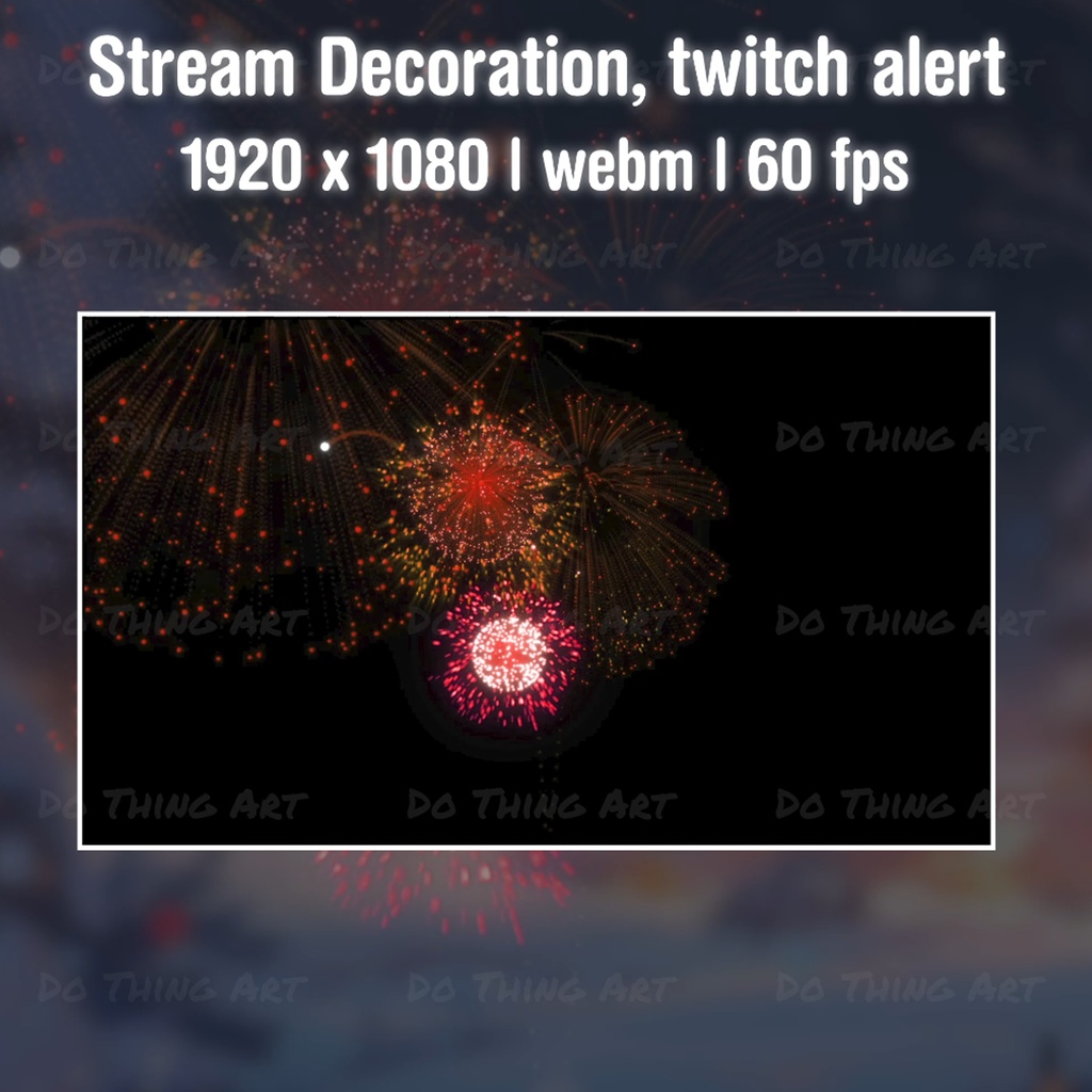 Vtuber | New Year's Eve Fireworks Overlay | Party Decoration | Streamer Decor | Festive Decor | Holiday Party Accent