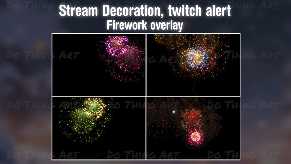 Vtuber | New Year's Eve Fireworks Overlay | Party Decoration | Streamer Decor | Festive Decor | Holiday Party Accent