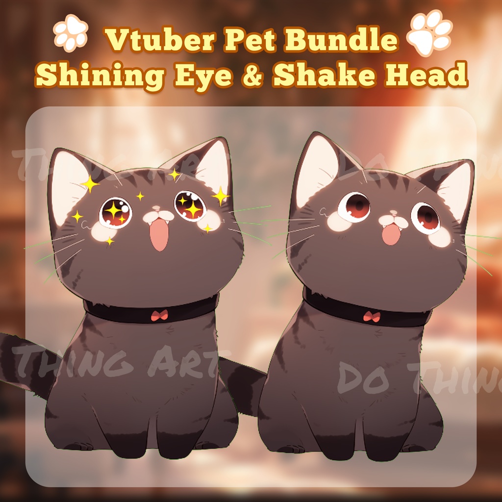 Vtuber Asset | Animated Kawaii Black Cat Decoration | Gift for Cat Lovers | Cat Deco | Cute Gift |Streamer Deco