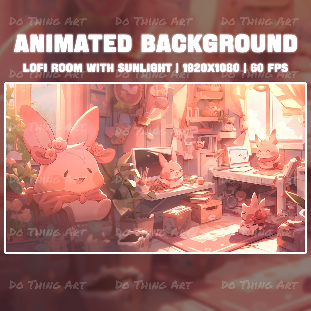 Vtuber Asset Animated Background | Lofi Twitch Streamer Background | Cosy Bedroom | Cosy Living Room
