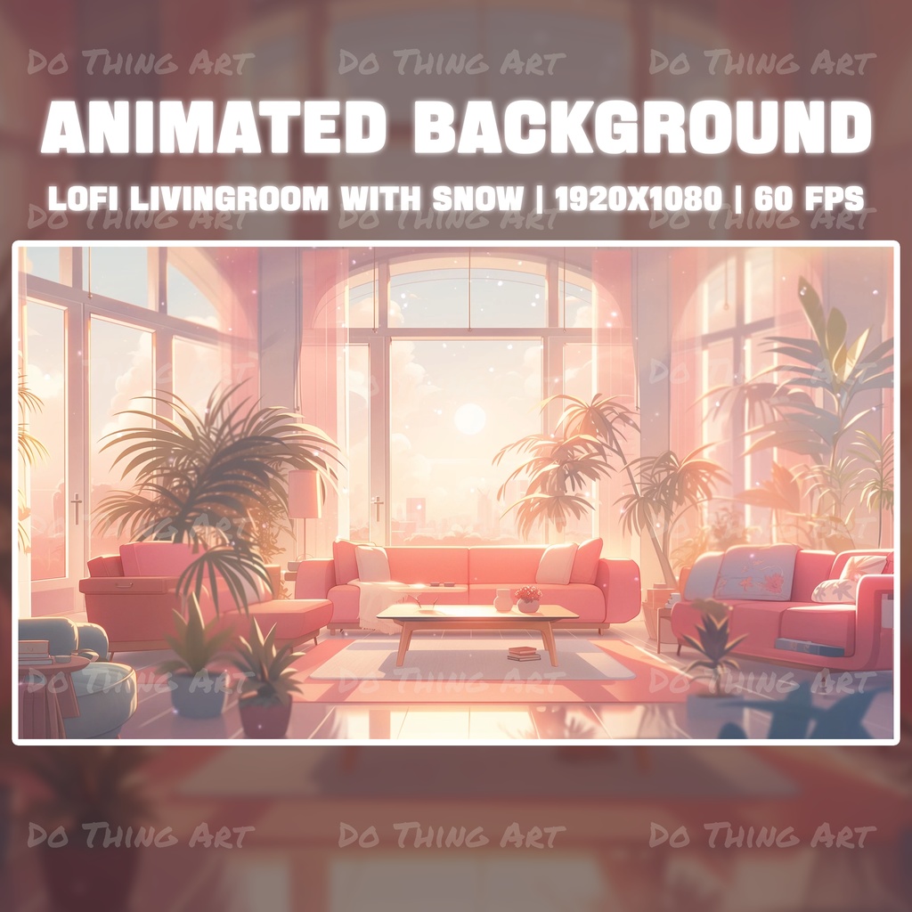 Vtuber Asset Animated Background | Lofi Twitch Streamer Background | Cosy Bedroom | Cosy Living Room