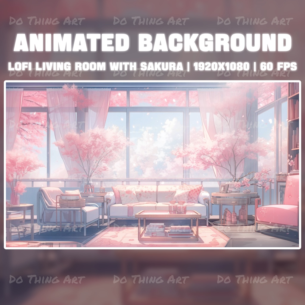 Vtuber Asset Animated Background | Lofi Twitch Streamer Background | Cosy Bedroom | Cosy Living Room