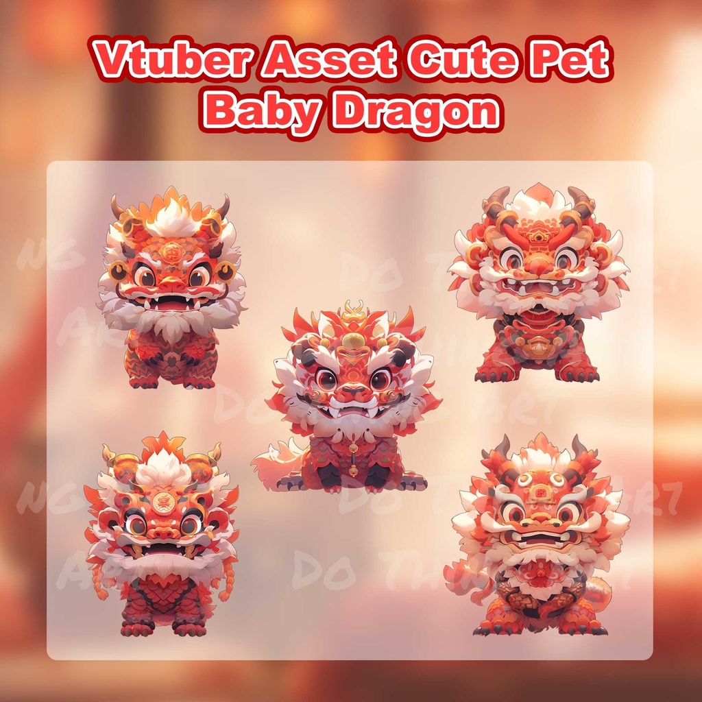 Vtuber Asset Baby Dragon Decoration | Chinese New Year Theme | Twitch Streammer | Festive Decoration | Twitch Streammer Decor