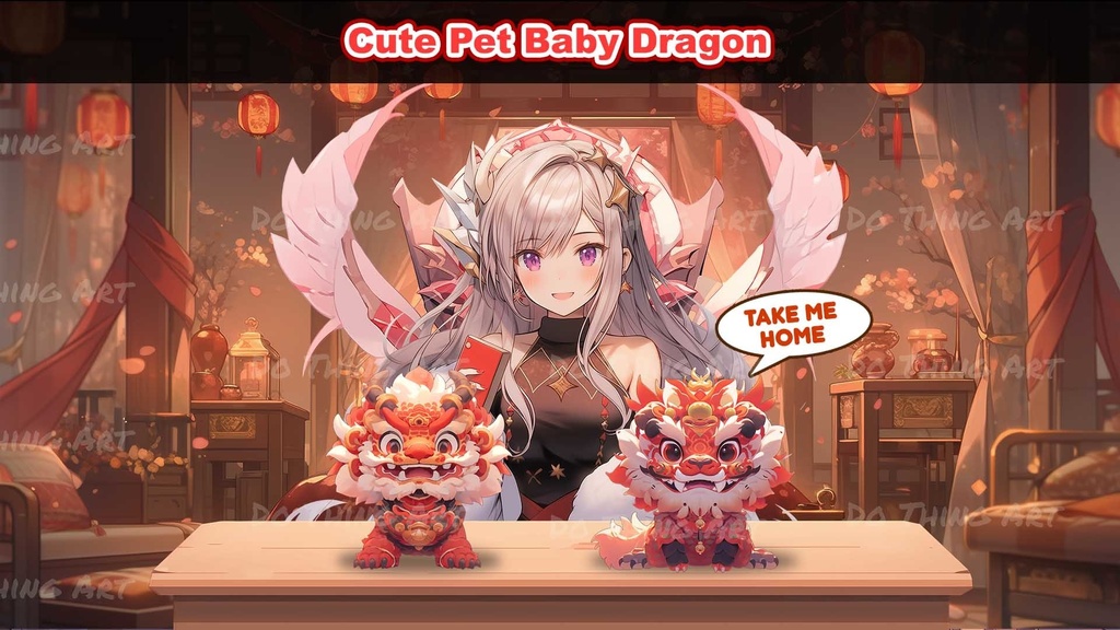 Vtuber Asset Baby Dragon Decoration | Chinese New Year Theme | Twitch Streammer | Festive Decoration | Twitch Streammer Decor