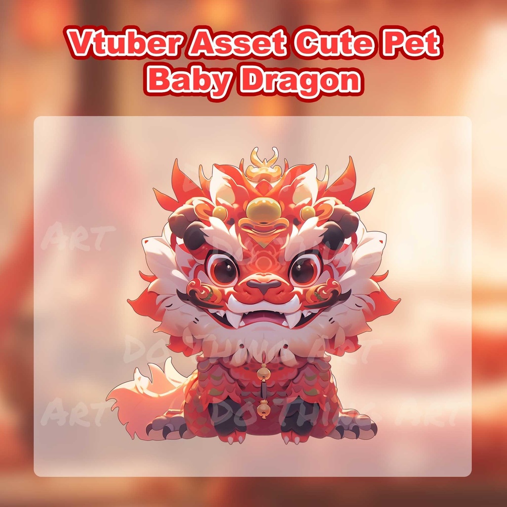 Vtuber Asset Baby Dragon Decoration | Chinese New Year Theme | Twitch Streammer | Festive Decoration | Twitch Streammer Decor