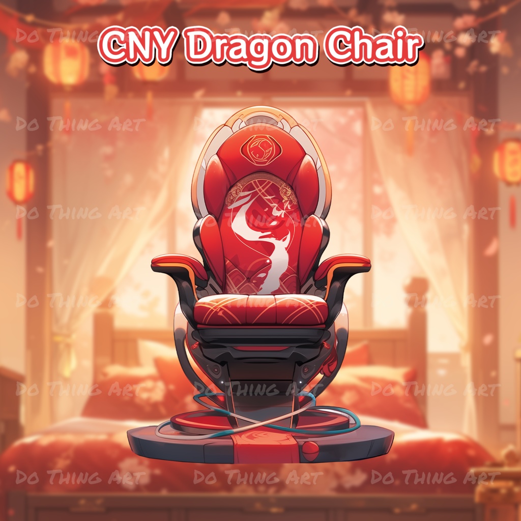 Vtuber Assets | Dragon Gaming Chair | Unique Design | Lunar New Year Party Theme | Dark Design | Perfect Gift | Chinese New Year Theme