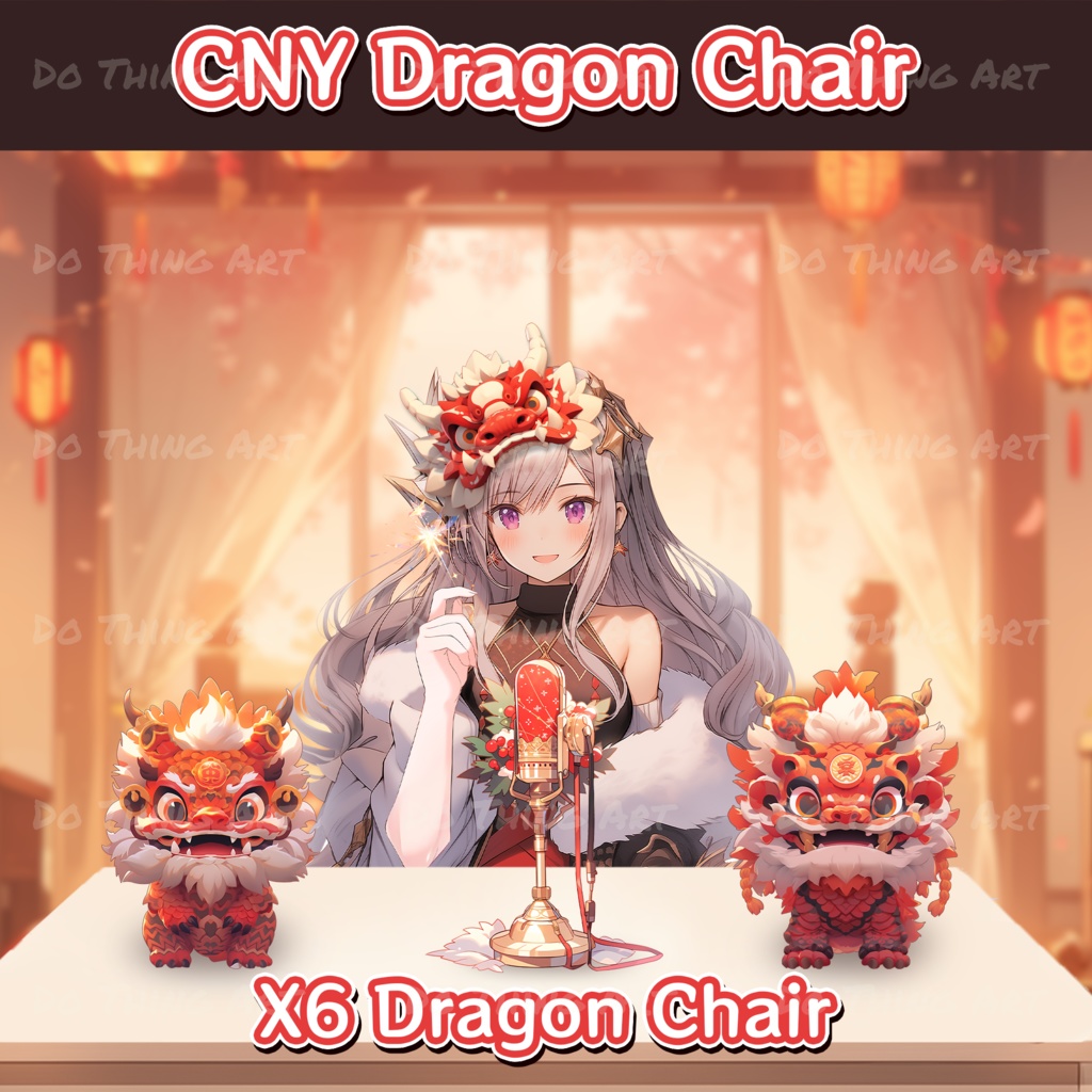 Vtuber Assets | Dragon Gaming Chair | Unique Design | Lunar New Year Party Theme | Dark Design | Perfect Gift | Chinese New Year Theme