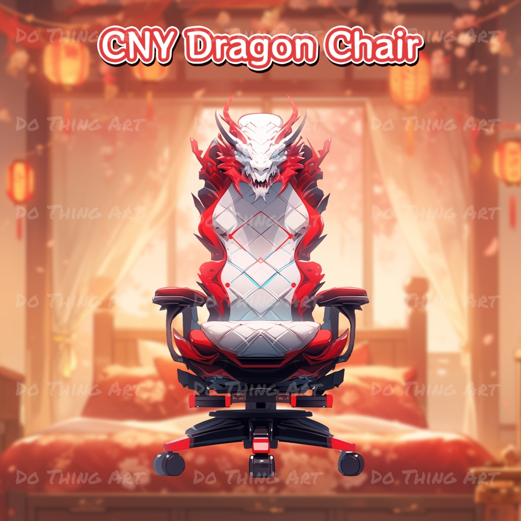 Vtuber Assets | Dragon Gaming Chair | Unique Design | Lunar New Year Party Theme | Dark Design | Perfect Gift | Chinese New Year Theme
