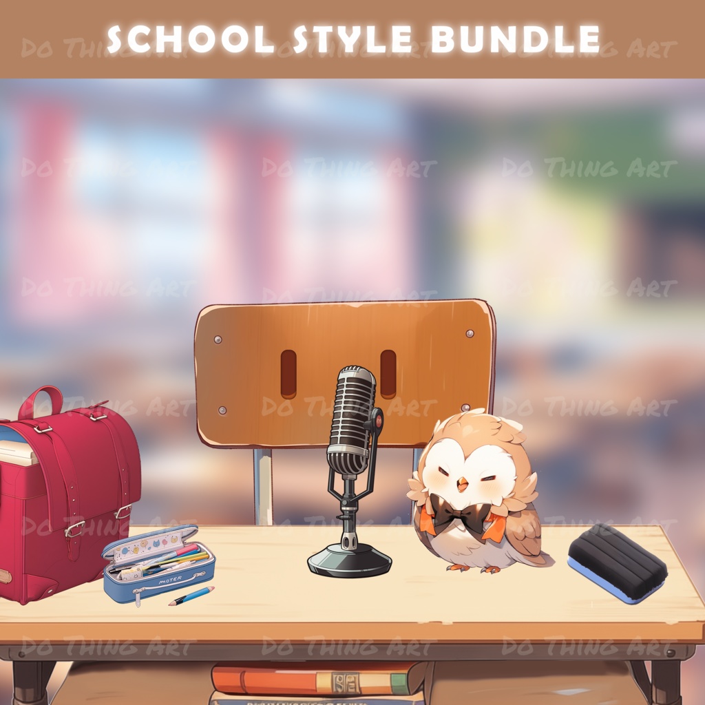 Vtuber Assets School Theme Bundle | High School Theme Bundle | Pre-School Theme Bundle | Twitch Deco | Live Stream Decoration | Kawaii Style