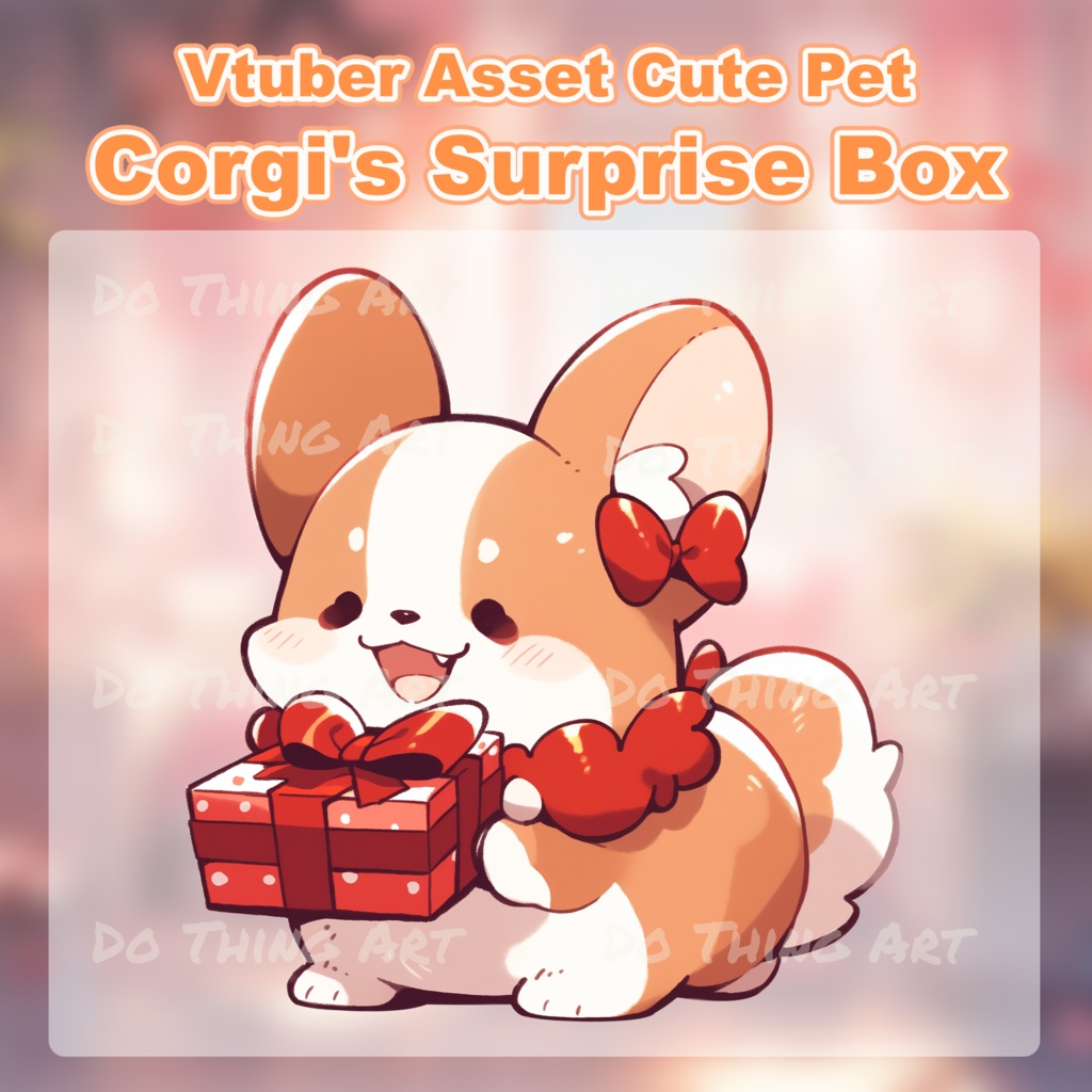 Vtuber Asset Corgi Surprise Box Decoration | Valentines Theme | Twitch Streammer Decor | Party Decoration | Cute Dog | Kawaii | Party Gift