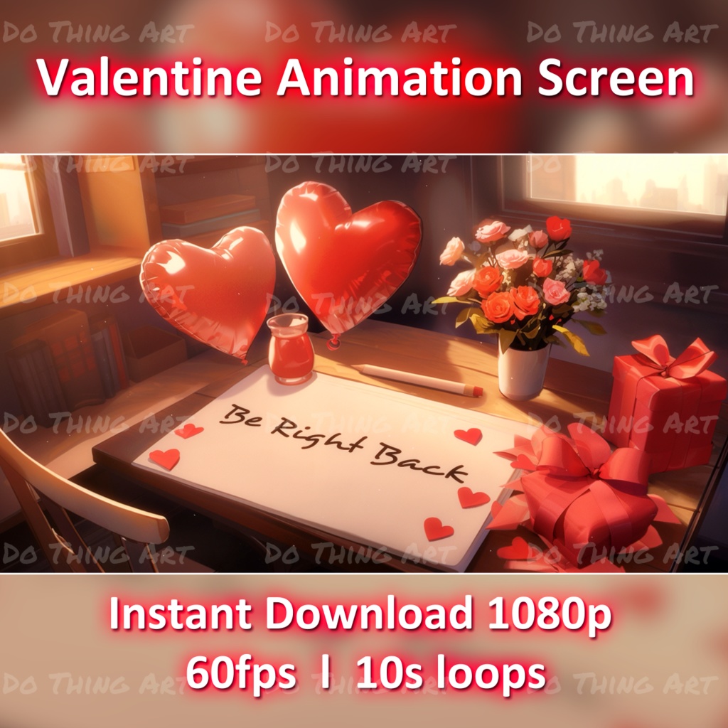 4 Set Animated Background Bundle - Valentines Edition | Twitch Stream Screens | Twitch Loading Screens | Animated Screens | Valentine's Day