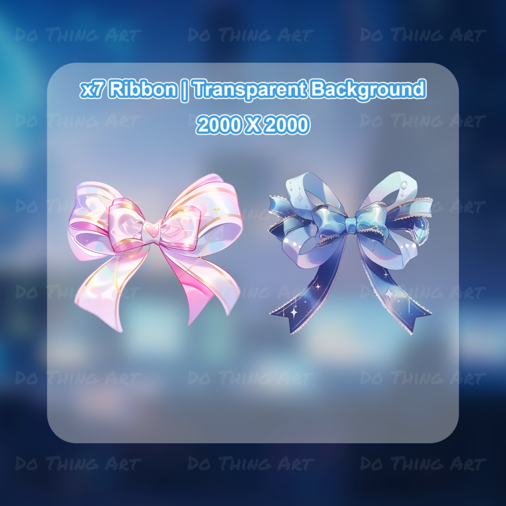 Vtuber Hair Asset - Ribbon | Colourful Ribbon Bundle | Ribbon PNG | Livestream Hair Assets | Party Costume | Twitch Assets