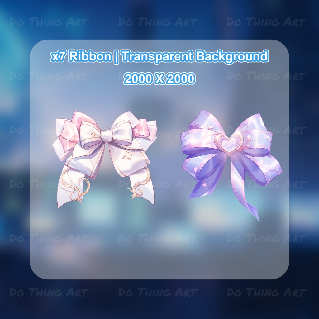 Vtuber Hair Asset - Ribbon | Colourful Ribbon Bundle | Ribbon PNG | Livestream Hair Assets | Party Costume | Twitch Assets