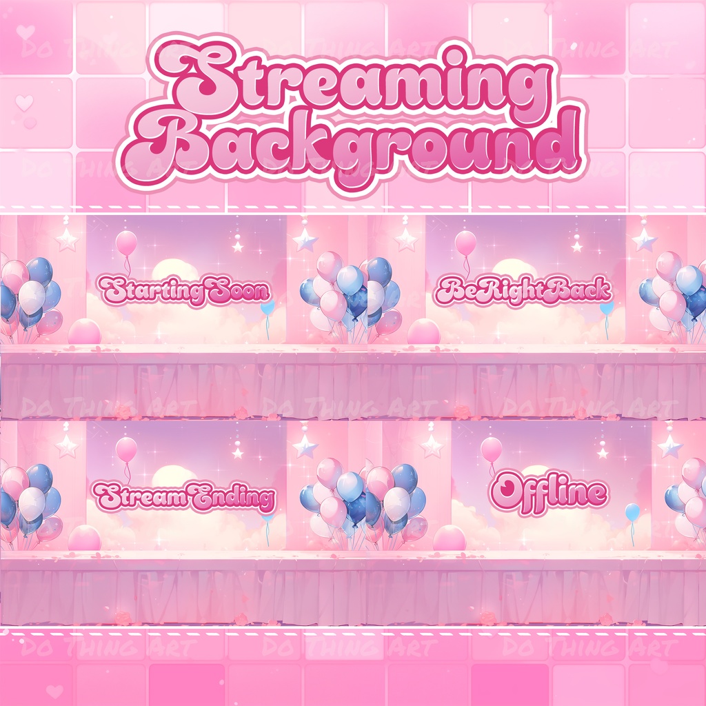 Animated Background Bundle - Pinky Party Edition | Twitch Stream Screens | Twitch Loading Screens | Animated Screens | Valentine's Day