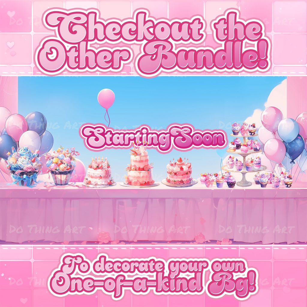 Animated Background Bundle - Pinky Party Edition | Twitch Stream Screens | Twitch Loading Screens | Animated Screens | Valentine's Day