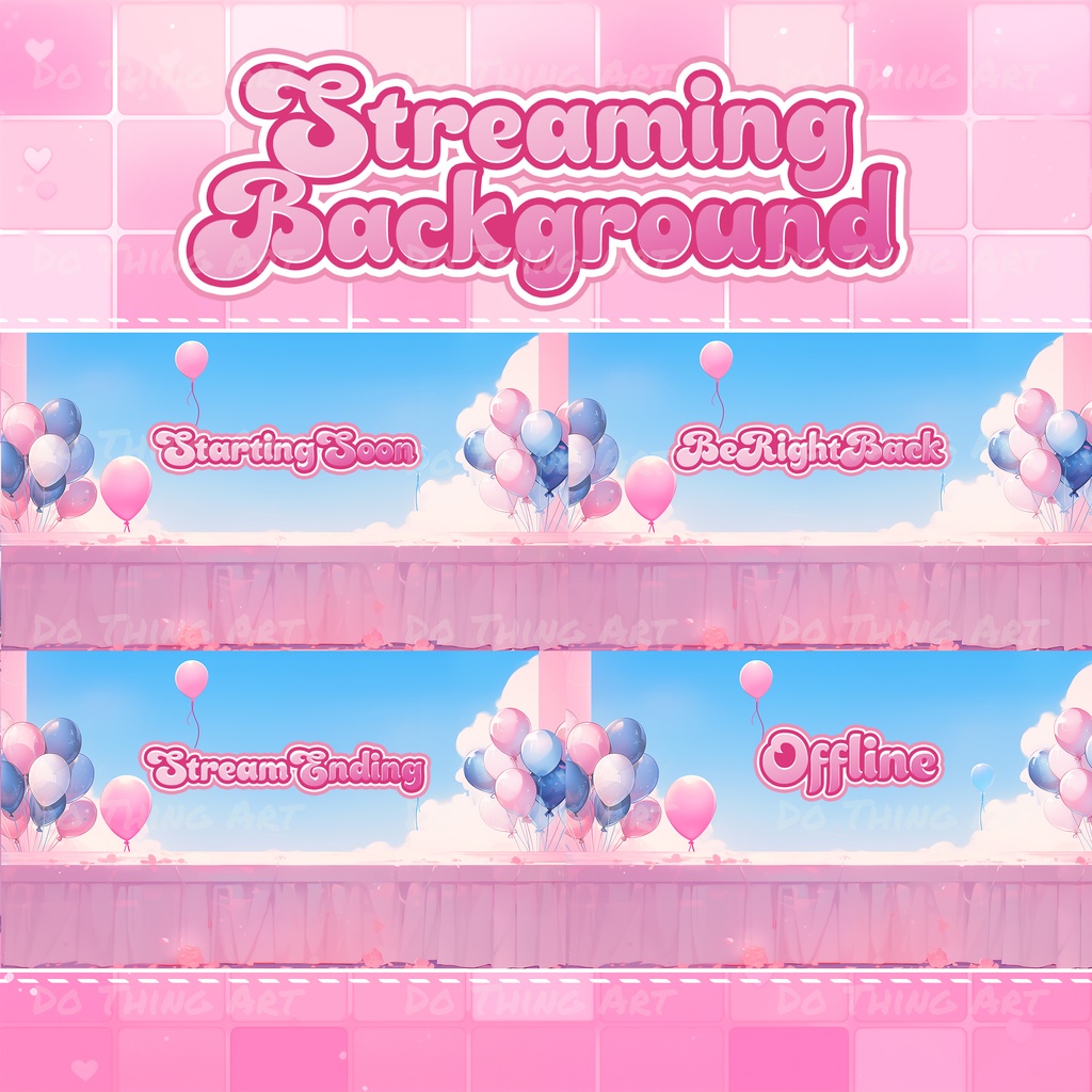Animated Background Bundle - Pinky Party Edition | Twitch Stream Screens | Twitch Loading Screens | Animated Screens | Valentine's Day