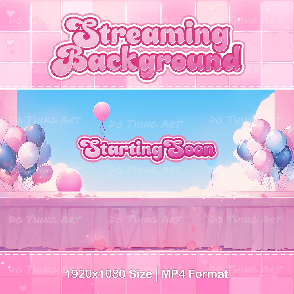 Animated Background Bundle - Pinky Party Edition | Twitch Stream Screens | Twitch Loading Screens | Animated Screens | Valentine's Day