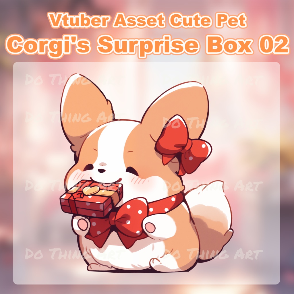 Vtuber Asset Corgi Surprise Box Decoration 02 | Valentines | Twitch Streammer Decor | Party Decoration | Cute Dog | Kawaii | Party Gift