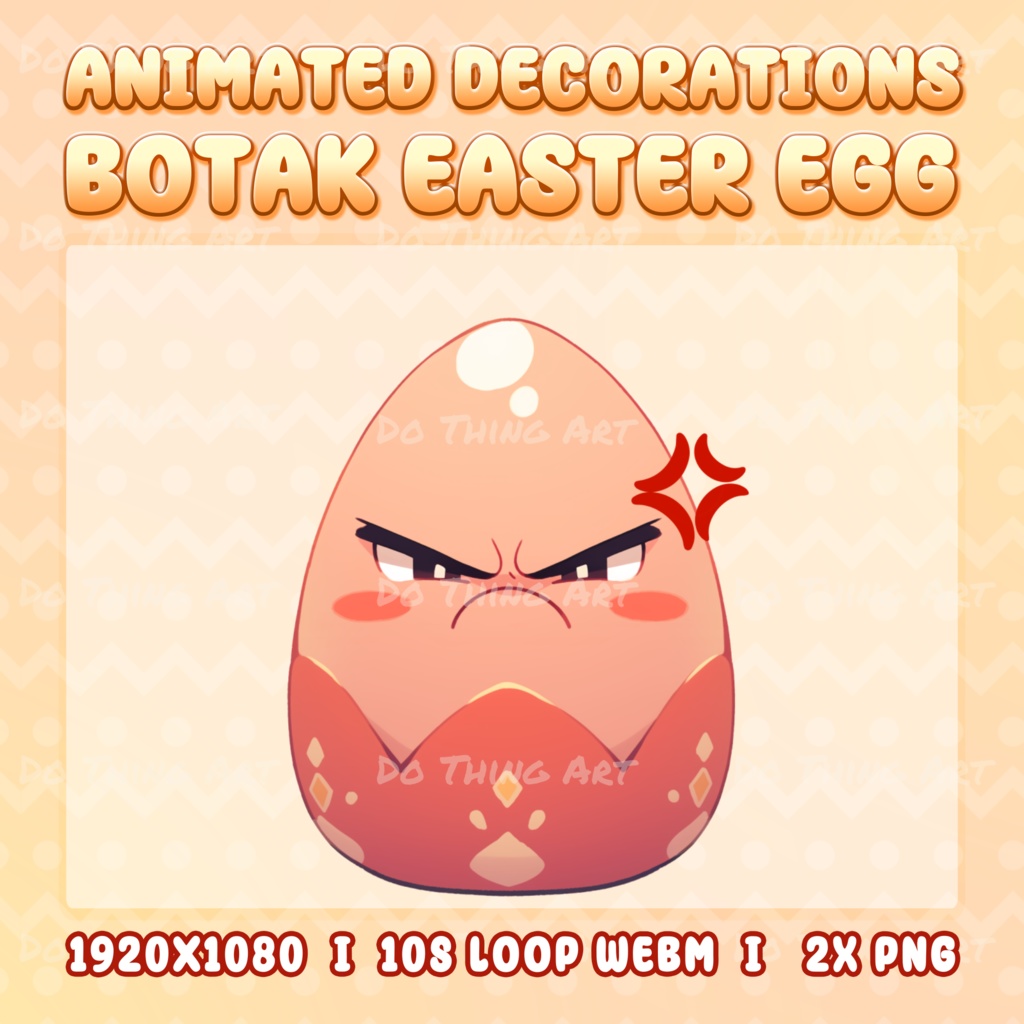 Cute Animated Emoji Eggs | Decoration Streammer | Botak Easter Egg | VTuber Asset | Twitch Decor