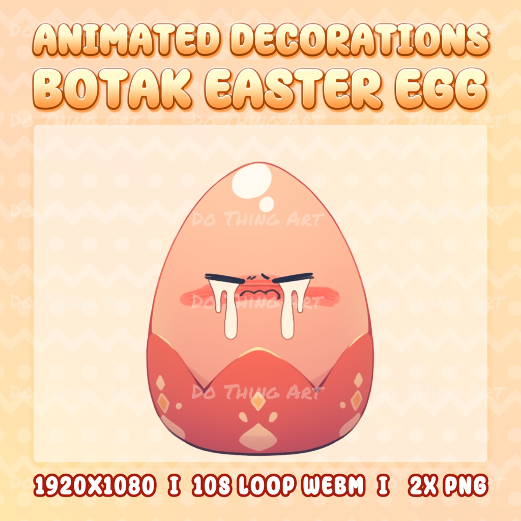 Cute Animated Emoji Eggs | Decoration Streammer | Botak Easter Egg | VTuber Asset | Twitch Decor
