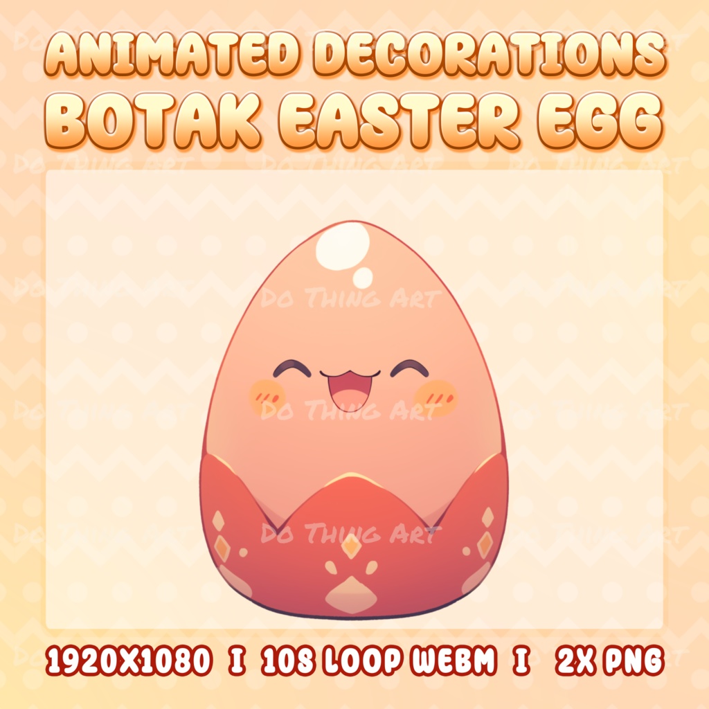 Cute Animated Emoji Eggs | Decoration Streammer | Botak Easter Egg | VTuber Asset | Twitch Decor