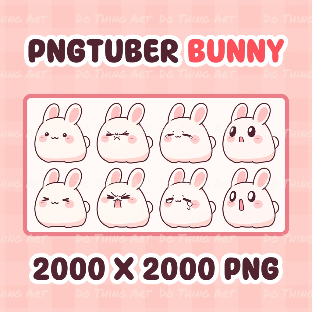 PNGtuber Avatar | Ready For Use | Pngtuber Bunny | Youtube Streamers |  streaming | Graphic Art | Chibi anime style | Twitch | Discord - Do thing  art - BOOTH