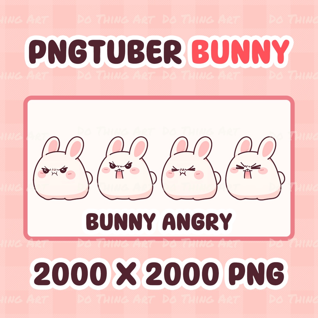 PNGtuber Avatar | Ready For Use | Pngtuber Bunny | Youtube Streamers | streaming | Graphic Art | Chibi anime style | Twitch | Discord