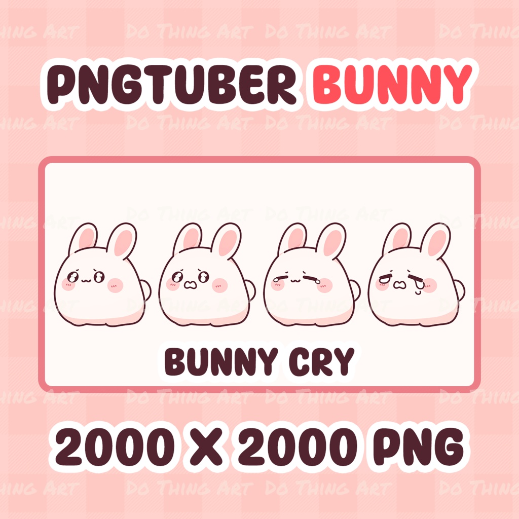 PNGtuber Avatar | Ready For Use | Pngtuber Bunny | Youtube Streamers | streaming | Graphic Art | Chibi anime style | Twitch | Discord