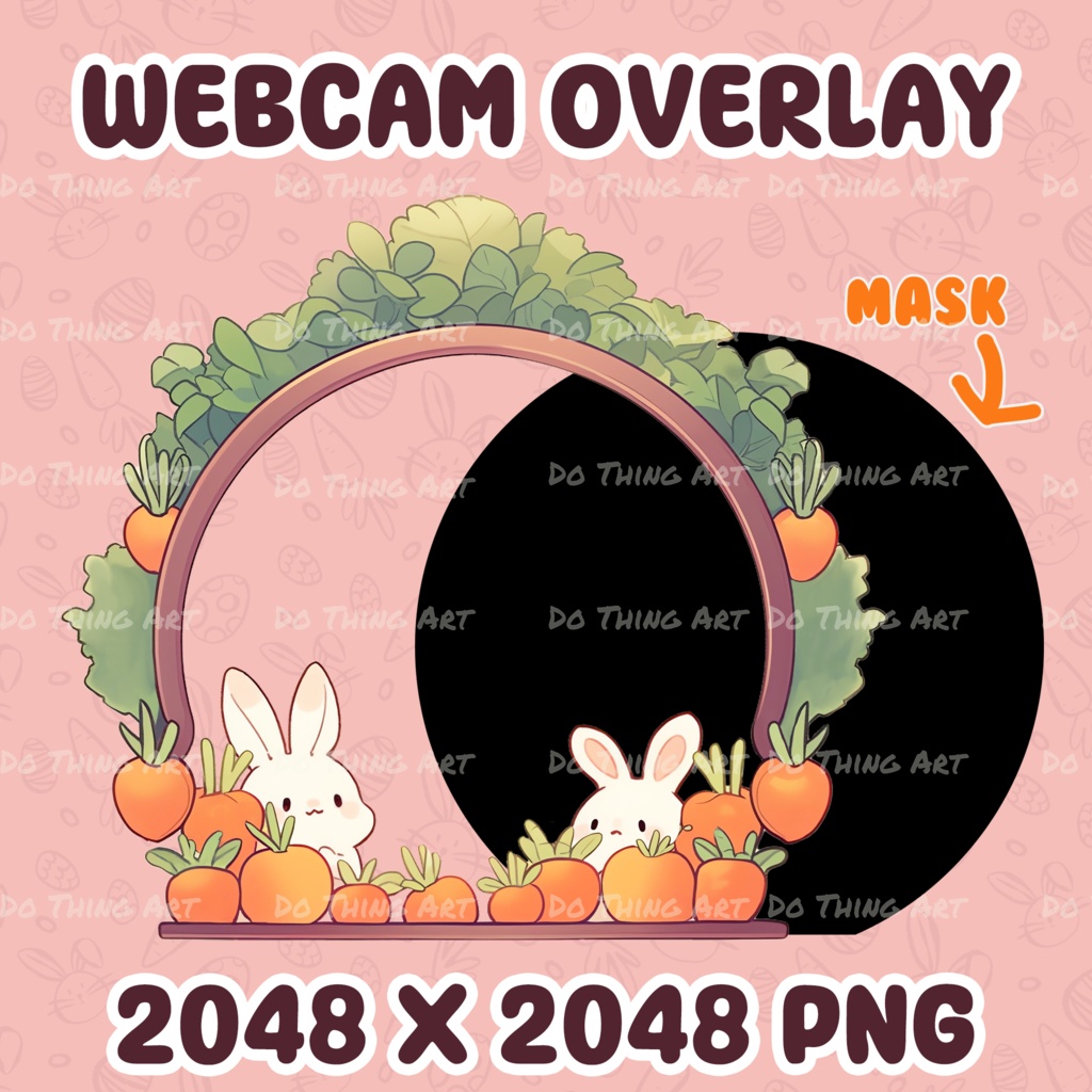 Webcam Frame Easter | Bunny Stream Frame | VTuber assets | Twitch Frame | Vtube | Easter Stream Frame | Kawaii Bunny Frame