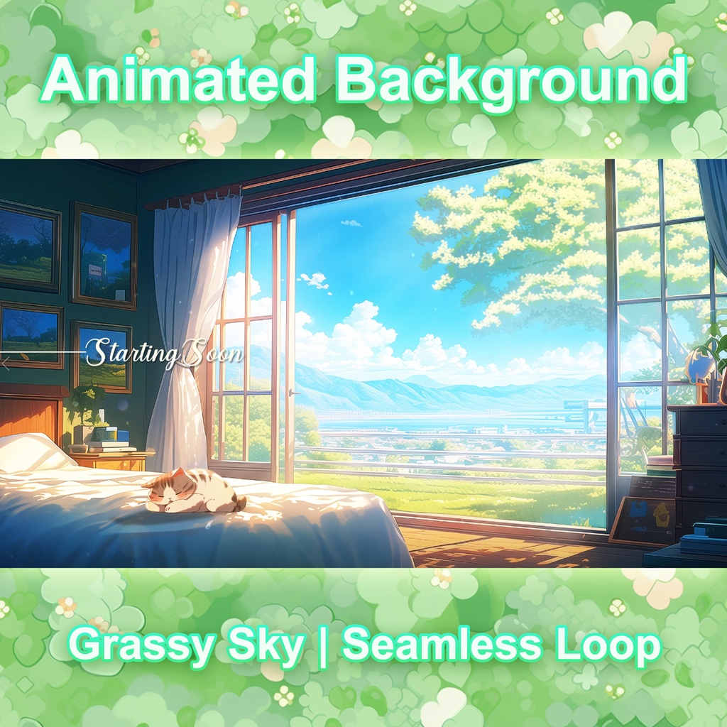 5 Set Animated Background Bundle | Vtuber Animated Background | Nature Style | Twitch Loading Screens | Background