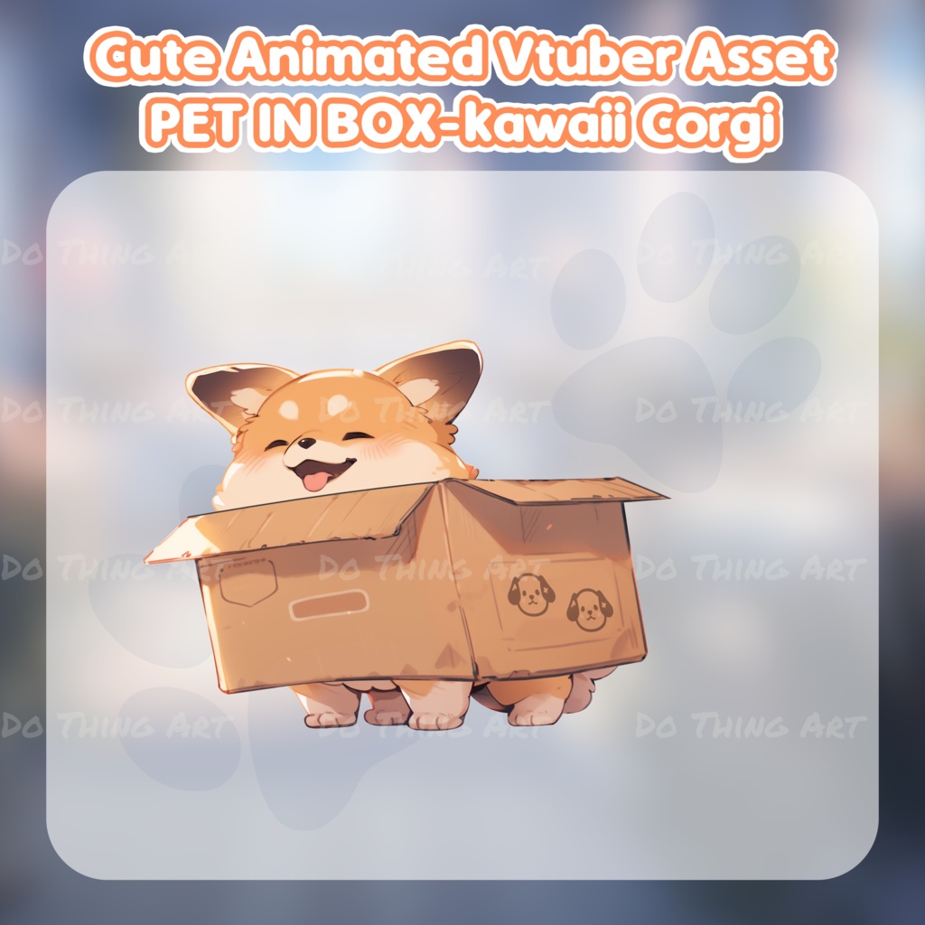 Vtuber Assets Corgi Dog Animated Decoration | Twitch Overlay | Kawaii Dog | Twitch Decor | Vtuber Friend | Twitch Assets | Vtuber Pets