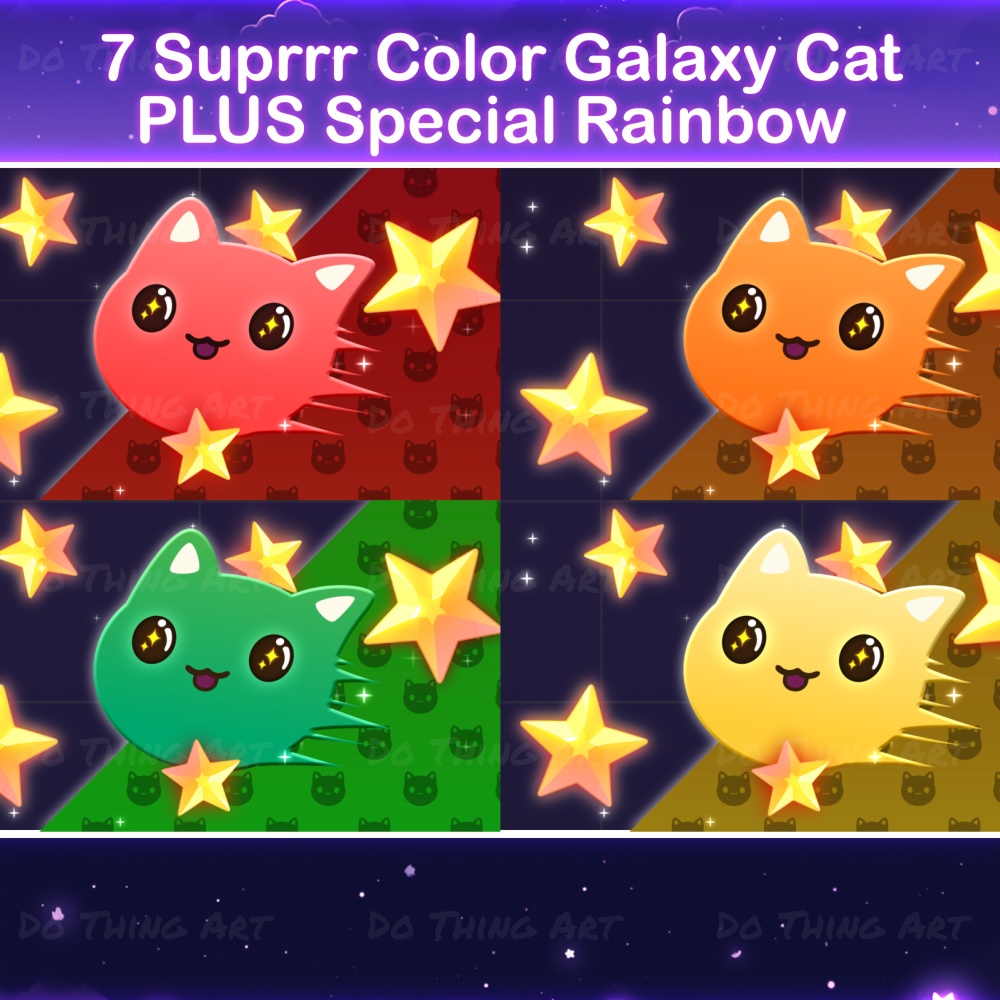 Rainbow Galaxy Cat Stream Transition | 7 Suprrr Cat Twitch Assets | OBS Assets | Streamlabs Assets | Twitch Transition | Scenes Stinger