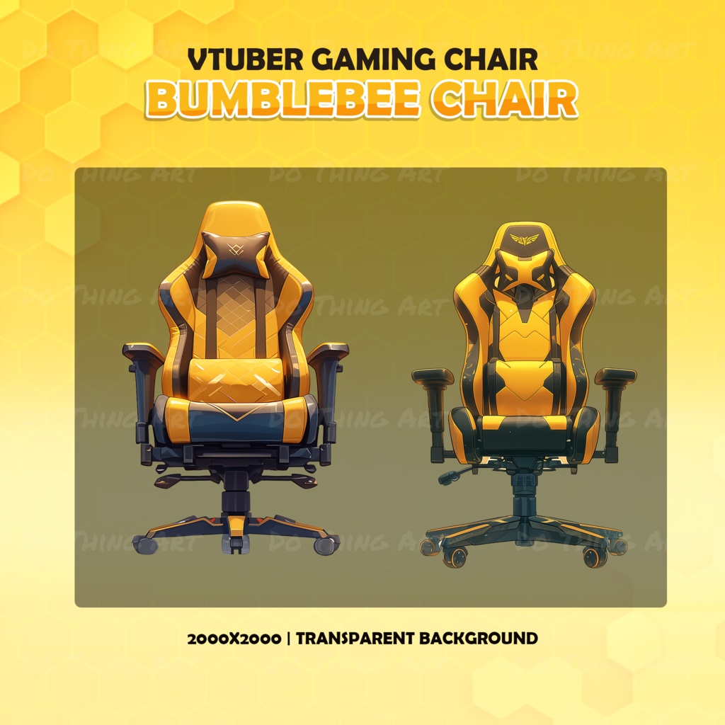 Vtuber Assets | Bee Gaming Chair | Unique Design | Bumble Beee Party Theme | Halloween Design | Perfect Gift | Bee Theme