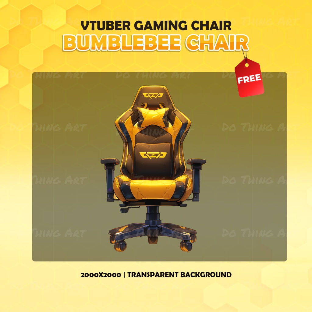 Vtuber Assets | Bee Gaming Chair | Unique Design | Bumble Beee Party Theme | Halloween Design | Perfect Gift | Bee Theme