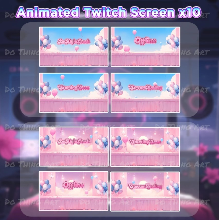 Vtuber MEGA Bundle | 50 Digital Assets | Twitch Vtuber Package | Streaming Background | Cyber Animation BG | VirtualYoutubers Assets | Party