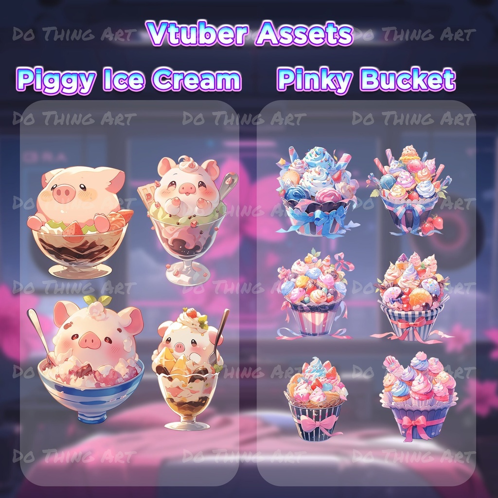 Vtuber MEGA Bundle | 50 Digital Assets | Twitch Vtuber Package | Streaming Background | Cyber Animation BG | VirtualYoutubers Assets | Party