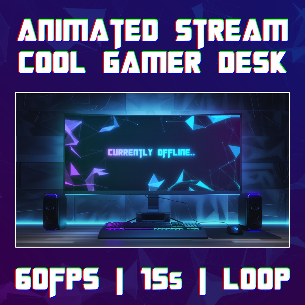 Animated Background | Twitch Stream Screens | Twitch Loading Screens | Animated Screens | Twitch Animated Package | Purple | sci-fi blue
