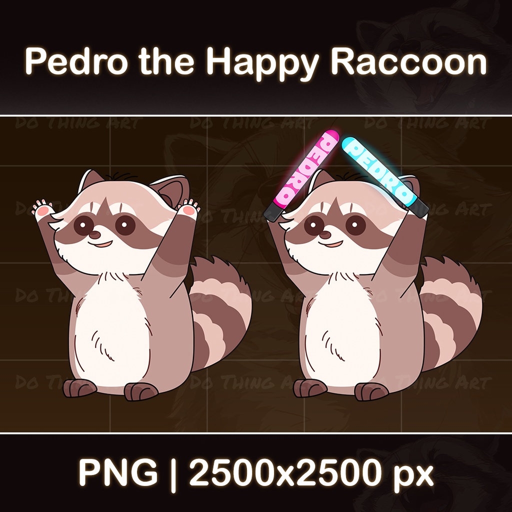 Animated Pedro Raccoon Emote | Animated Pedro Raccoon Decoration | Mug | Raccoon Mug | Twitch Emote | Kawaii