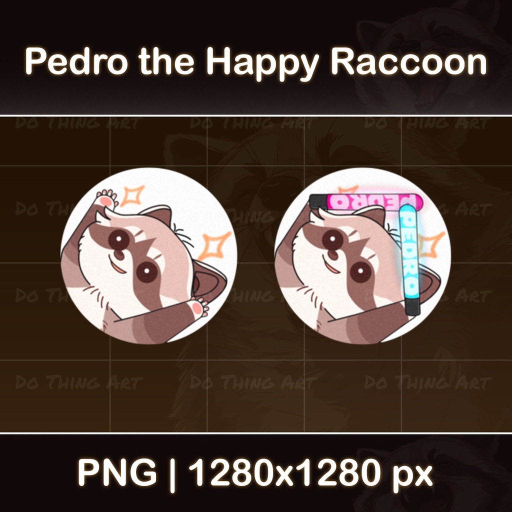 Animated Pedro Raccoon Emote | Animated Pedro Raccoon Decoration | Mug | Raccoon Mug | Twitch Emote | Kawaii