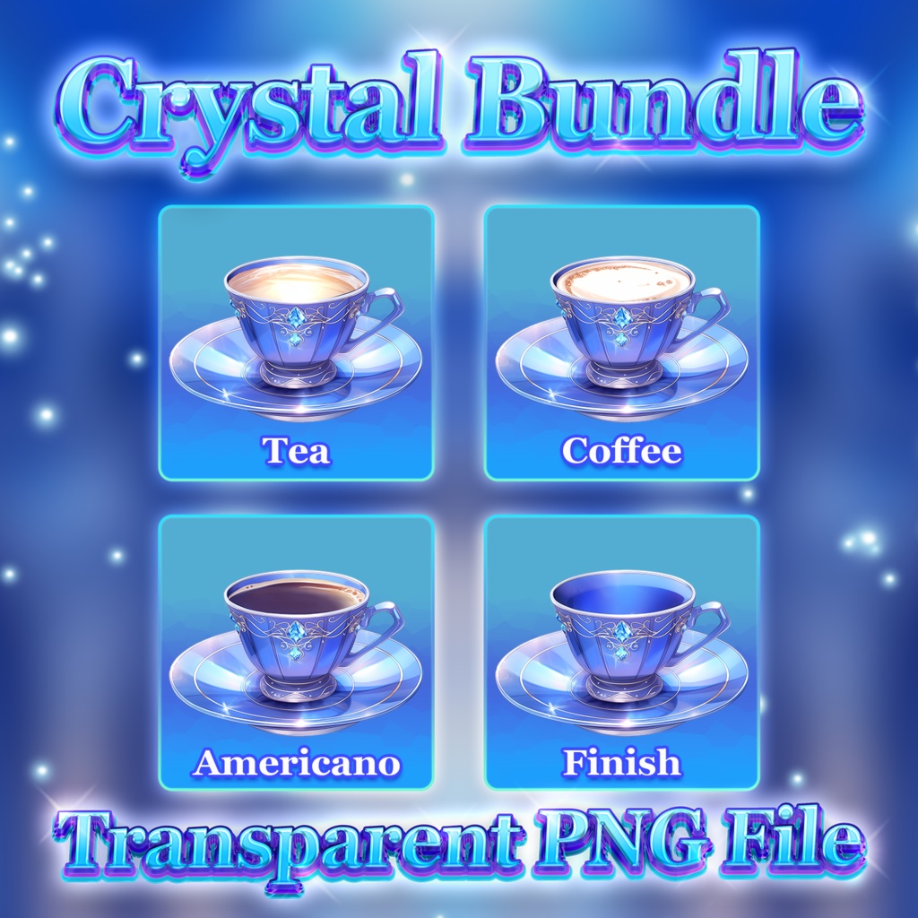 Vtuber Assets - Crystal Bundle | High Tea Collections | Party Assets | Party Decorations | Party Assets | Twitch Assets | Vtuber Chair Asset