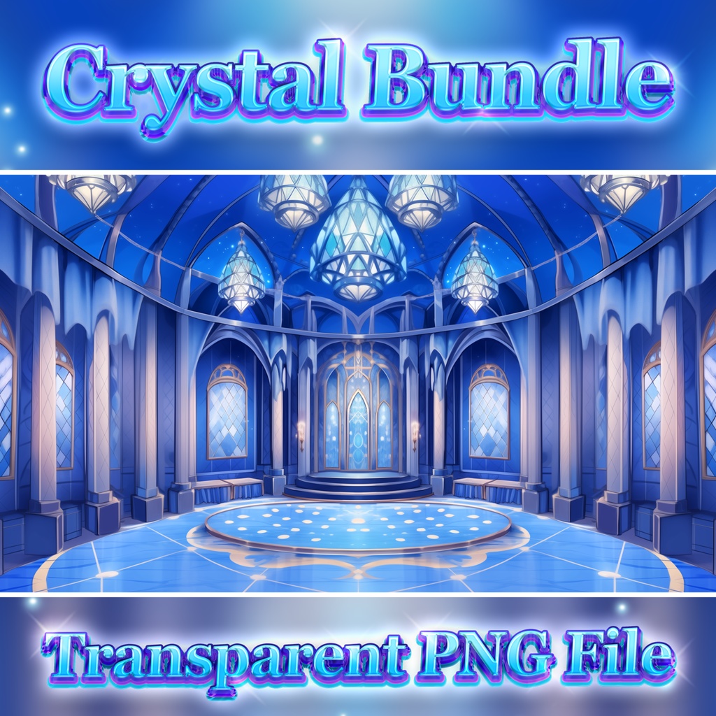 Vtuber Assets - Crystal Bundle | High Tea Collections | Party Assets | Party Decorations | Party Assets | Twitch Assets | Vtuber Chair Asset