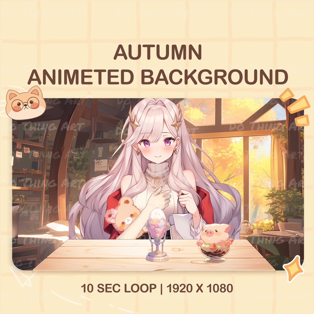 VTUBER Asset | Autumn Animated Background | Twitch Stream Background | Youtubers Background | Twitch Screen | Autumn Season Assets | LoFi