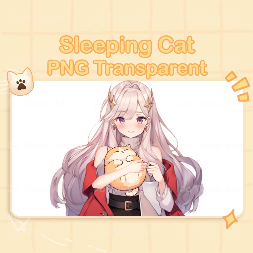 Vtuber Asset | Kawaii Sleeping Cat | Hand Assets |Twitch Assets | Cute Decoration | Twitch Streamer | Virtual Youtubers | PngTuber